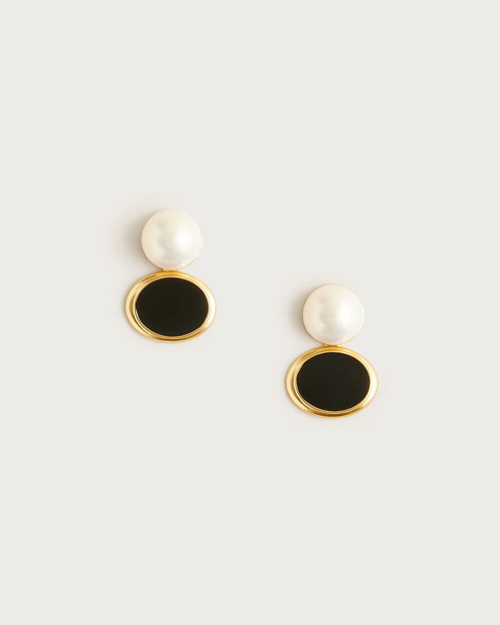 NWT J Crew Glass Pearl and Enamel Earrings